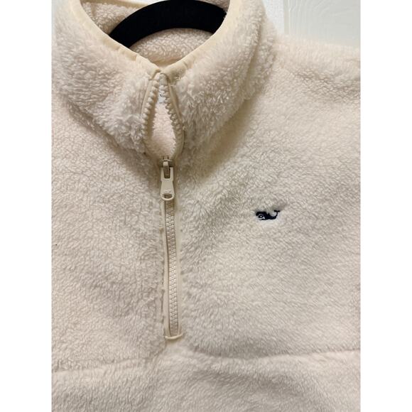 Vineyard Vines Girls Sherpa Fleece 1/4 Zip Cream M (10–12) - Picture 3 of 10